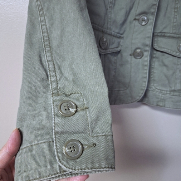 St. John's Bay 4 Pockets Utility Cargo Jacket 100% Cotton Green Medium - Picture 6 of 11